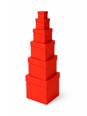 caja cubo roja línea liso brillo