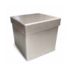 caja cubo metalizada gris línea colors